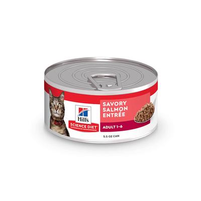 Hill's Science Diet Adult Savory Salmon Entree Canned Cat Food, 5.5 oz., Case of 24