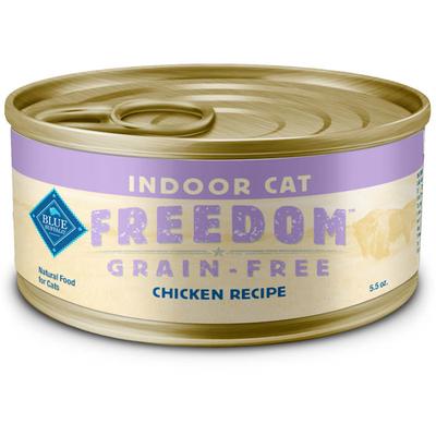 Blue Buffalo Freedom Natural Grain-Free, Chicken, Indoor Adult Wet Cat Food, 5.5 oz., Case of 24
