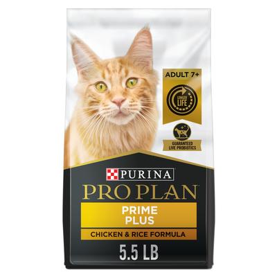 Purina Pro Plan Prime Plus Chicken and Rice Formula Senior Dry Cat Food With Probiotics, 5.5 lbs.