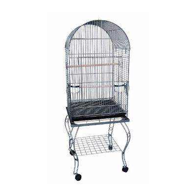 YML Dometop Silver Parrot Cage With Stand, 24" L X 24" W X 68" H