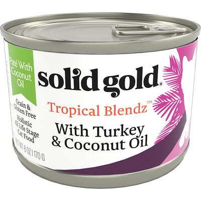 Solid Gold Tropical Blendz Turkey & Coconut Oil Pate Wet Cat Food, 6 oz., Case of 8