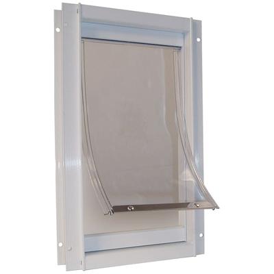 Perfect Pet Deluxe Aluminum Pet Door in White, 17.6875IN x 2.125IN x 23.625IN