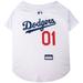 MLB National League West Jersey for Dogs, Small, Los Angeles Dodgers, White