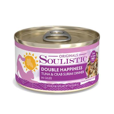 Soulistic Originals Double Happiness Tuna & Crab Surimi Dinner in Gelee Wet Cat Food, 3 oz., Case of 12