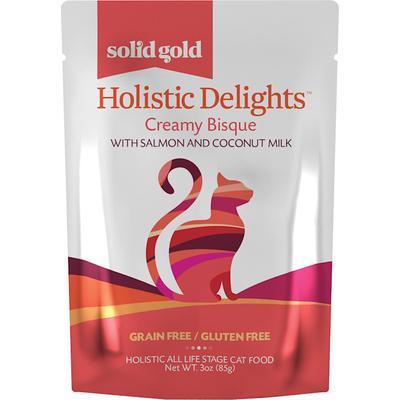 Solid Gold Holistic Delights Creamy Bisque Grain Free Wet Cat Food, Salmon and Coconut Milk, 3 oz., Case of 12