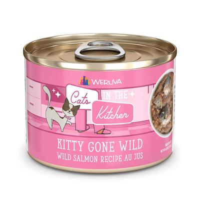 Cats in the Kitchen Originals Kitty Gone Wild Wild Salmon Recipe Au Jus Wet Cat Food, 6 oz., Case of 24