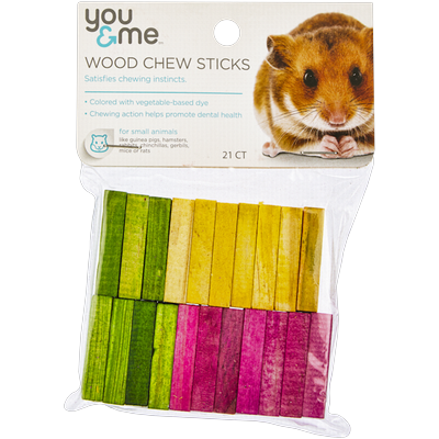You & Me Wood Chew Sticks for Small Animals, 30 g.