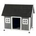 Natura Barn Style Dog House, 31.5" L x 43" W x 40" H, Medium, Gray / White