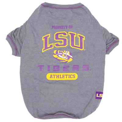 NCAA SEC T-Shirt for Dogs, Small, Lsu, Gray