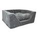 Premium Micro Suede Square Dog Bed, 27" L X 23" W X 12" H, Piston Storm, Large, Gray