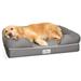 Ultimate Orthopedic Memory Foam Gray Dog Bed & Lounge, 36" L X 28" W, Large