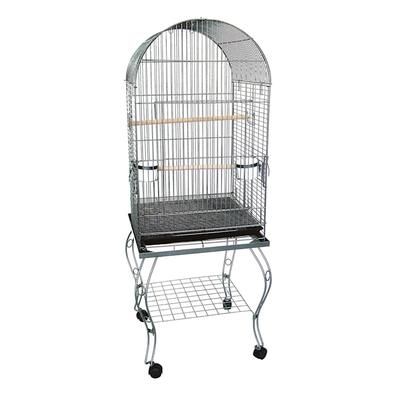 YML Dometop Silver Parrot Cage, 20" L X 20" W X 58" H