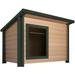 Rustic Lodge Dog House, Jumbo, Tan / Green