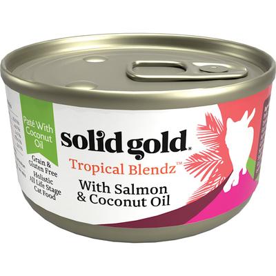Solid Gold Tropical Blendz Salmon & Coconut Oil Pate Cat Food, 3 oz., Case of 12