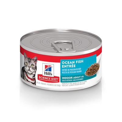 Hill's Science Diet Adult Indoor Ocean Fish Entree Canned Wet Cat Food, 5.5 oz., Case of 24