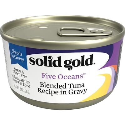 Solid Gold Five Oceans Tuna in Gravy Grain Free Canned Cat Food, 3 oz., Case of 12