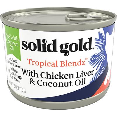 Solid Gold Tropical Blendz Chicken Liver & Coconut Oil Pate Wet Cat Food, 6 oz., Case of 8