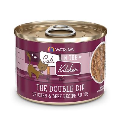 Cats in the Kitchen Originals The Double Dip Chicken and Beef Recipe Au Jus Wet Cat Food, 6 oz., Case of 24