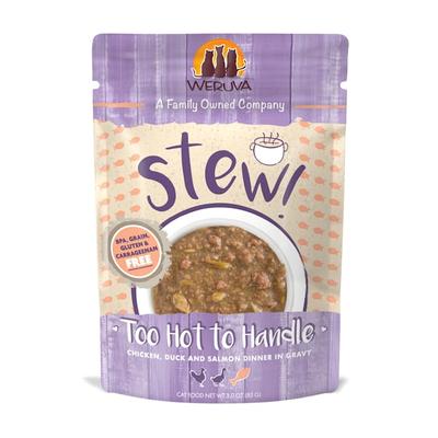 Weruva Stew! Too Hot to Handle Chicken, Duck and Salmon Dinner in Gravy Wet Cat Food, 3 oz., Case of 12