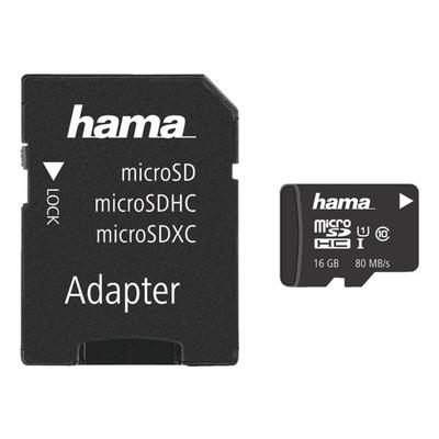 microSDHC-Speicherkarte mit Adapter »Class 10 UHS-I 16 GB«, Hama