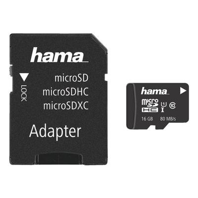 Hama microSDHC-Speicherkarte mit Adapter »Class 10 UHS-I 16 GB«