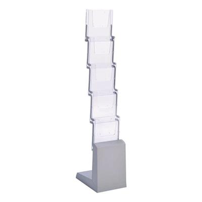 update displays Falt-Prospektständer 5x A4 silber, 26.1x44.5x34 cm