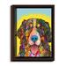 DiaNoche Designs 'Bernese Mountain Dog' by Dean Russo Graphic Art on Wrapped Framed Canvas in Blue/Indigo/Pink | 37.75 H x 25.75 W x 1 D in | Wayfair