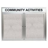 AARCO Illuminated Outdoor Enclosed Wall Mounted Bulletin Board Vinyl/Metal in White/Black | 48 H x 60 W x 4 D in | Wayfair ODCC4860RHIBK