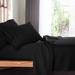 Clara Clark Setaluna Premier Sheet Set Microfiber/Polyester/Silk/Satin in Black | King | Wayfair wafair_satlun_sht_king-black