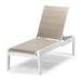 Telescope Casual Leeward MGP Sling Lay-flat Stacking Armless Long Frame Chaise w/ Wheels Plastic in White/Brown | 43.75 H x 28.5 W x 72 D in | Outdoor Furniture | Wayfair