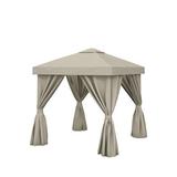 Tropitone Basta 8 Ft. W x 8 Ft. D Aluminum Patio Gazebo Aluminum/Metal/Soft-top in Gray | 109 H x 96 W x 96 D in | Wayfair