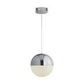 Searchlight 5841CC Marbles One Light Ceiling Pendant Light in Chrome with Crushed Ice Glass