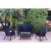 August Grove® Bellas 4 Piece Sofa Set w/ Cushions in Blue/Black | Outdoor Furniture | Wayfair AGGR5334 47322751