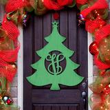 The Holiday Aisle® Christmas Tree 3-Letter Wooden Monogram Sign Wood in Brown | 18 H x 15 W x 0.35 D in | Wayfair DEC09F3718D64315AB6534F9B0E40B52