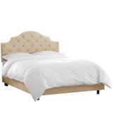 Wayfair Custom Upholstery™ Tufted Upholstered Low Profile Standard Bed Upholstered in Black/Brown | 54 H x 56 W x 78 D in