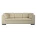 Hokku Designs Rameek 100" Genuine Leather Tuxedo Arm Sofa Genuine Leather in White/Brown | 34 H x 100 W x 36 D in | Wayfair