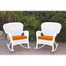 Bay Isle Home™ Batchelder Rocking Chair Wicker/Rattan/Fabric in White | 35 H x 35 W x 29.5 D in | Wayfair D4FE5D8A5485477DB4C471BB0AE09490