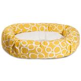 Majestic Pet Products Fusion & Sherpa Bagel Doughnut Polyester/Cotton in Yellow/Black | 11 H x 35 W x 35 D in | Wayfair 78899554663