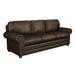 Canora Grey Starisha 90" Genuine Leather Rolled Arm Sofa Bed Genuine Leather in Red/Brown | 36 H x 90 W x 41 D in | Wayfair