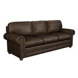 Canora Grey Starisha 90" Genuine Leather Rolled Arm Sofa Genuine Leather in Brown | 36 H x 90 W x 41 D in | Wayfair