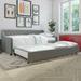 Novogratz Her Majesty Twin Daybed w/ Trundle Wood/Upholstered/Polyester in Gray | 33.5 H x 43.5 W x 79.5 D in | Wayfair 4330439N