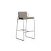 OASIQ Sandur Patio Bar Stool w/ Cushion, Stainless Steel in Gray/White/Brown | 35.75 H x 18.06 W x 19.38 D in | Wayfair 3001045500000-LS