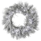 Vickerman 562925 - 36" Flkd Alder Pine Wreath C7 30Wht LED (G186637LED) Flocked Christmas Wreath