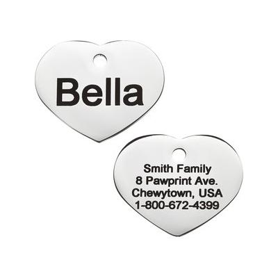 Frisco Stainless Steel Personalized Dog & Cat ID Tag, Heart, Silver, Small