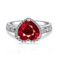 Navachi 925 Sterling Silver 18k White Gold Plated 2.5ct Heart Ruby Emerald Az9208r Rings(Sizes R)