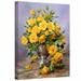 ArtWall Roses in a Silver Vase by Albert Williams Painting Print on Wrapped Canvas in Brown/Yellow | 8 H x 10 W x 2 D in | Wayfair 1wil002a0810w