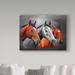 Millwood Pines 'Horses Portrait' Oil Painting Print on Wrapped Canvas in White/Black | 35 H x 47 W x 2 D in | Wayfair