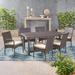 Wildon Home® Ioannis Outdoor 7 Piece Dining Set w/ Cushions Wicker/Rattan in Brown | 28 H x 59 W x 34 D in | Wayfair