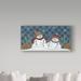 The Holiday Aisle® 'Snowmen on Checkers' Canvas Art Metal in Blue | 16 H x 32 W in | Wayfair C5C1B7C7421744A2BA46E18F3F095C7A