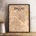 Wrought Studio™ 'Dallas City Map' Graphic Art Print Poster in Vintage Paper | 20 H x 16 W x 0.05 D in | Wayfair 5F7288165B0A44A5A0C735A670578BB9